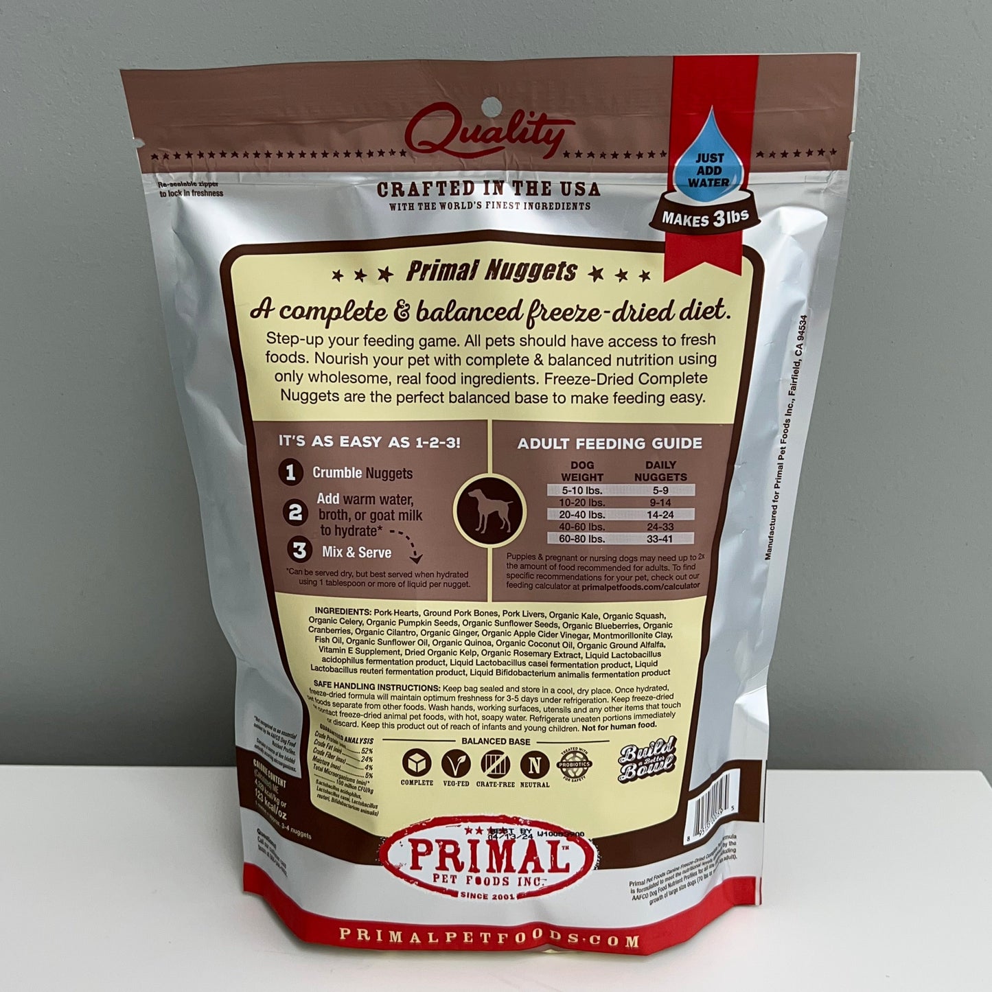 Primal Freeze-Dried Nuggets Dog Pork Formula 14oz