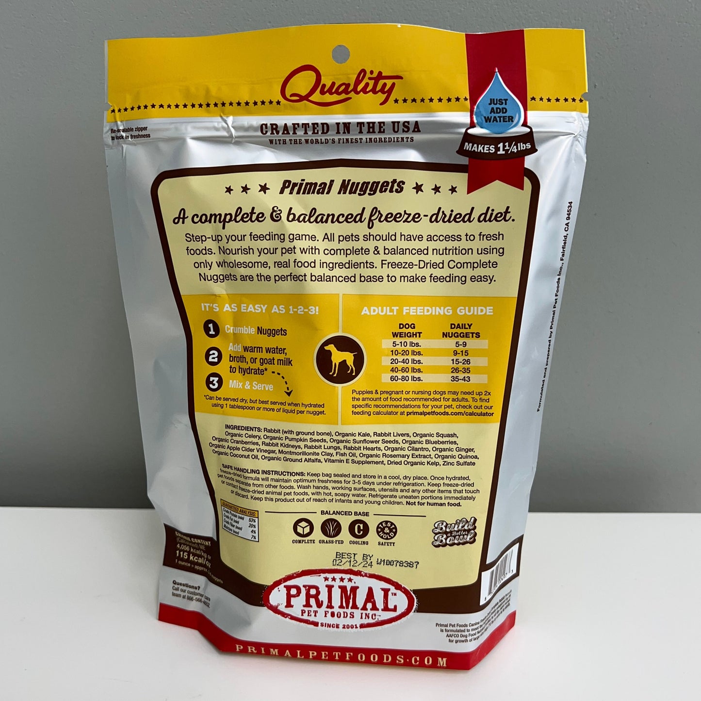 Primal Freeze-Dried Nuggets Dog Rabbit Formula 5.5oz