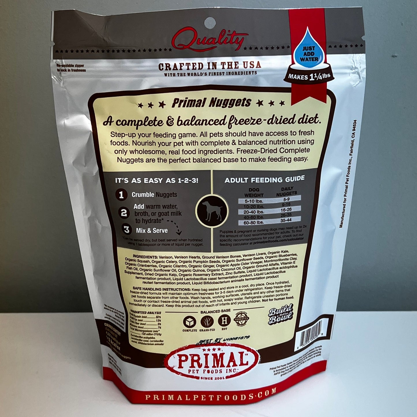 Primal Freeze-Dried Nuggets Dog Venison Formula 5.5oz