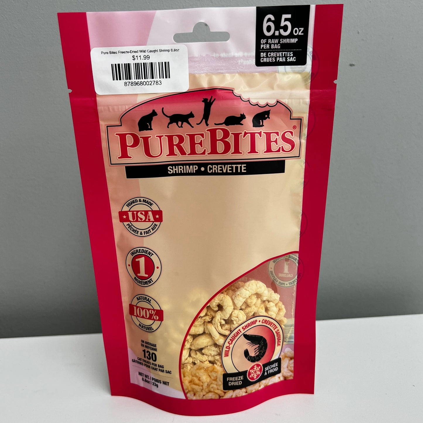 Pure Bites Freeze-Dried Wild Caught Shrimp 0.8oz