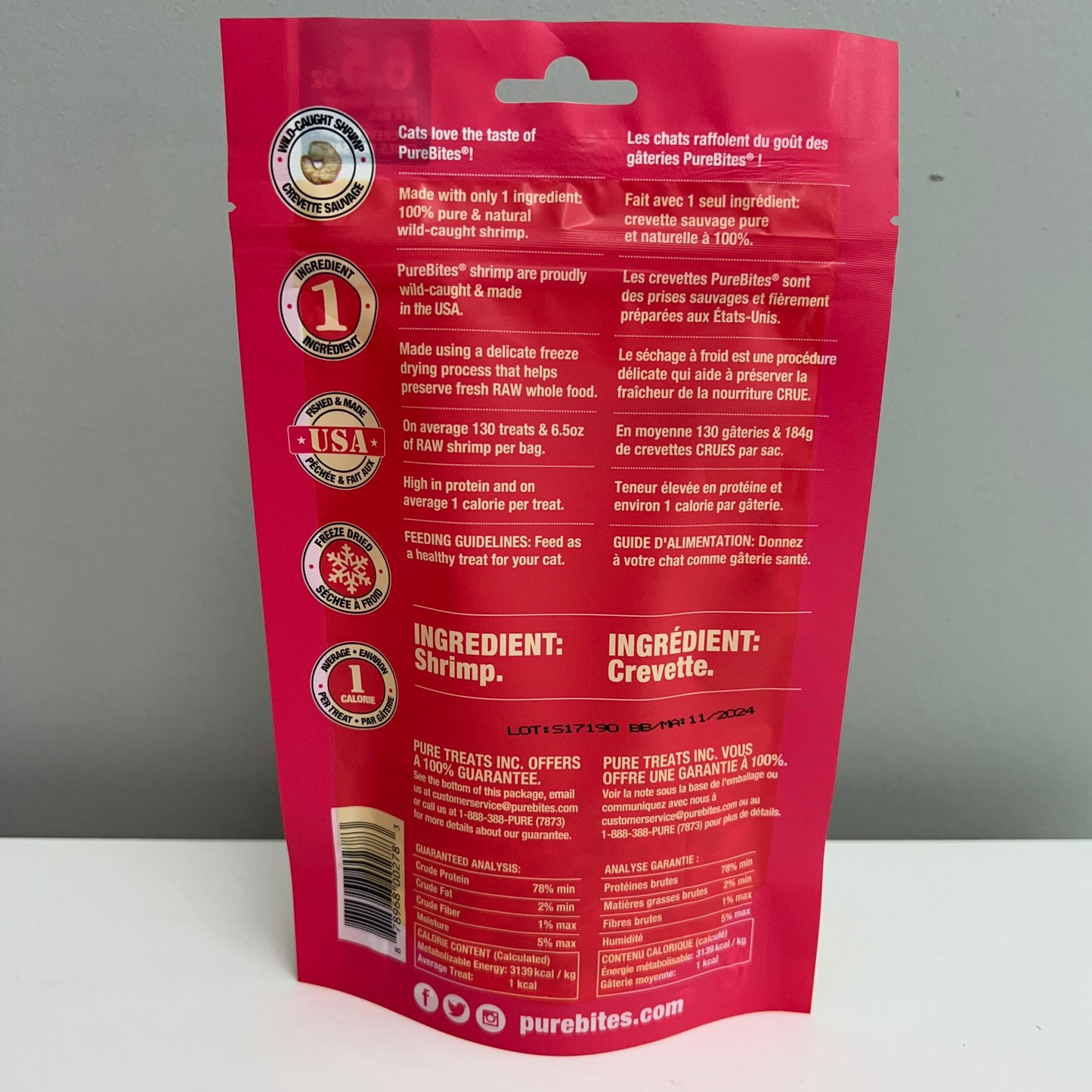 Pure Bites Freeze-Dried Wild Caught Shrimp 0.8oz