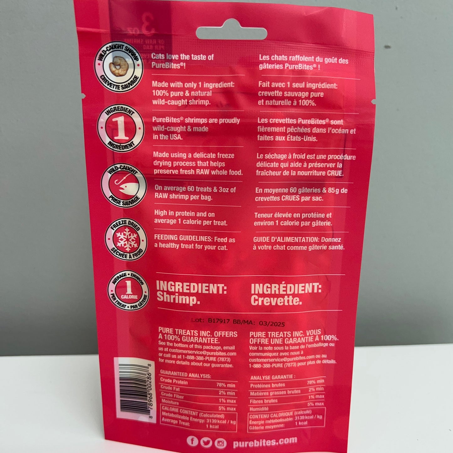 Pure Bites Freeze-Dried Wild Caught Shrimp 0.38oz