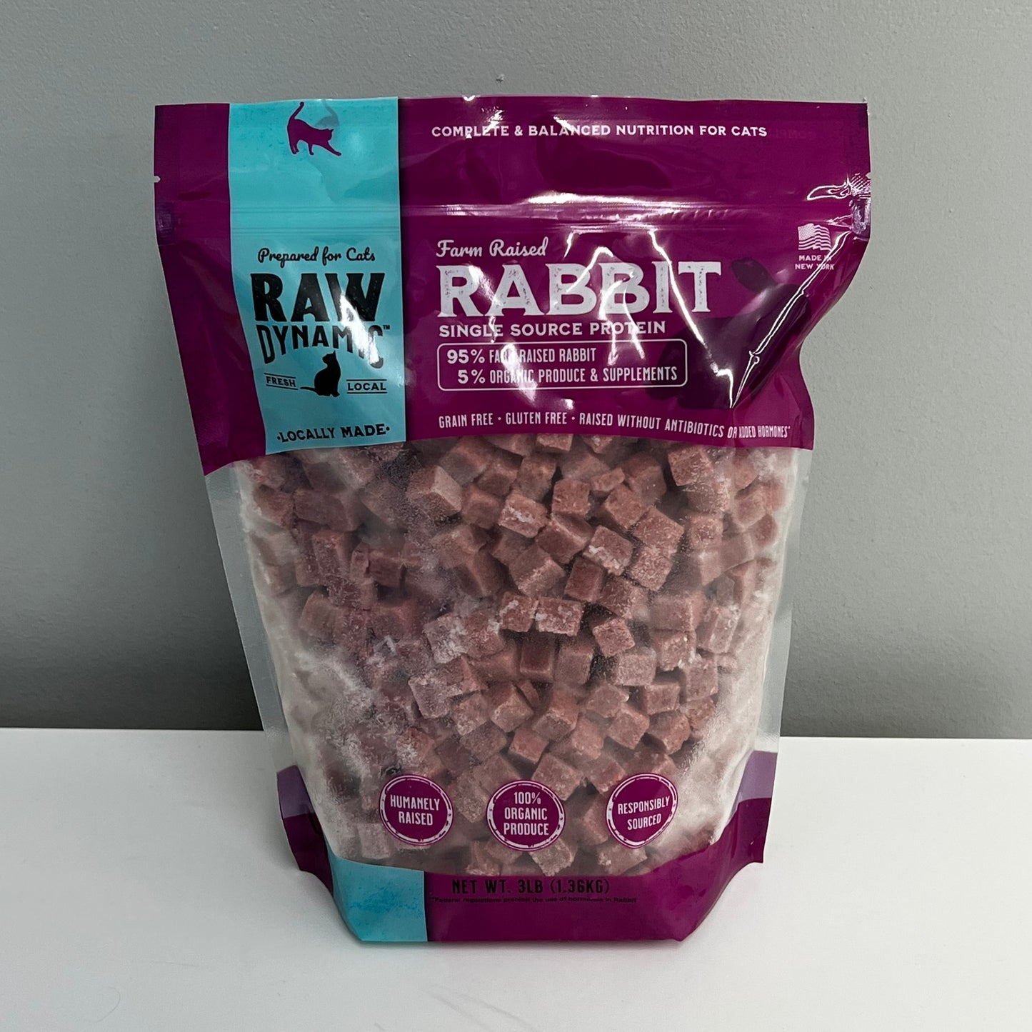 Raw Dynamic Frozen Feline- Rabbit 3lb