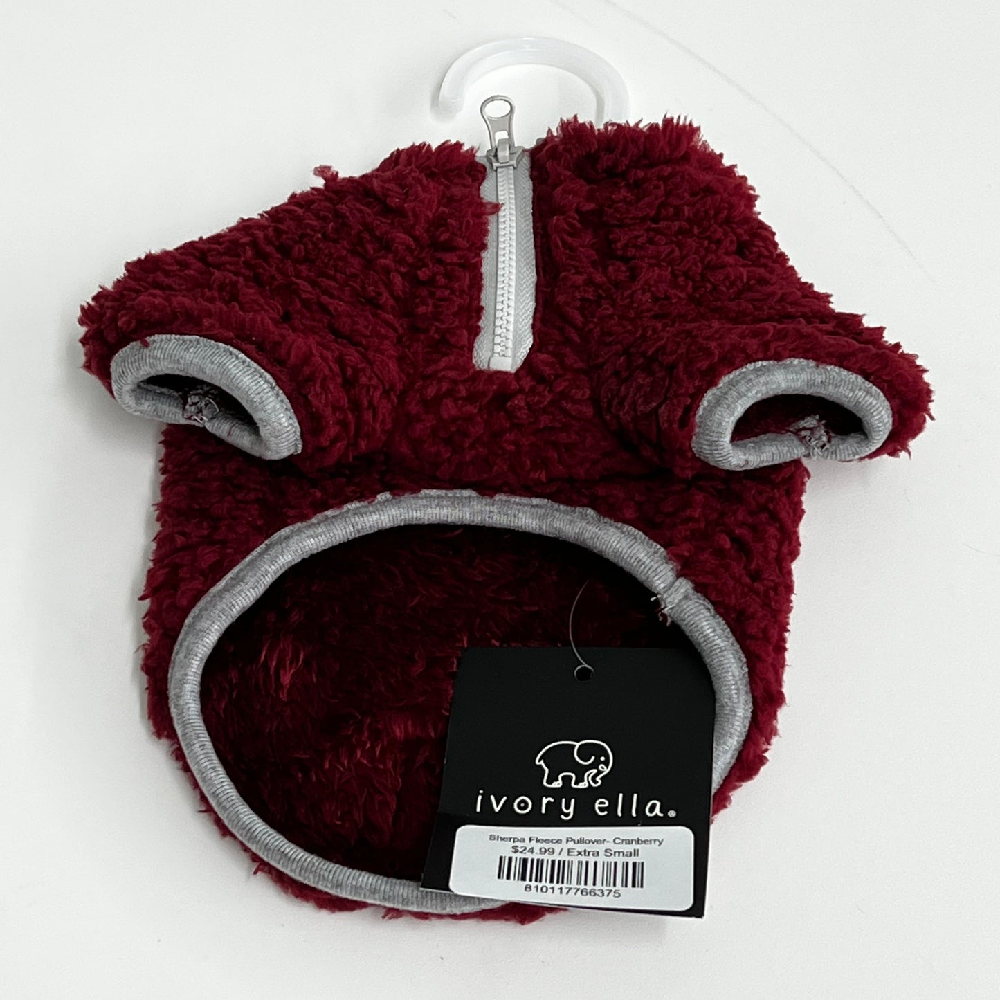 Sherpa Fleece Pullover- Cranberry
