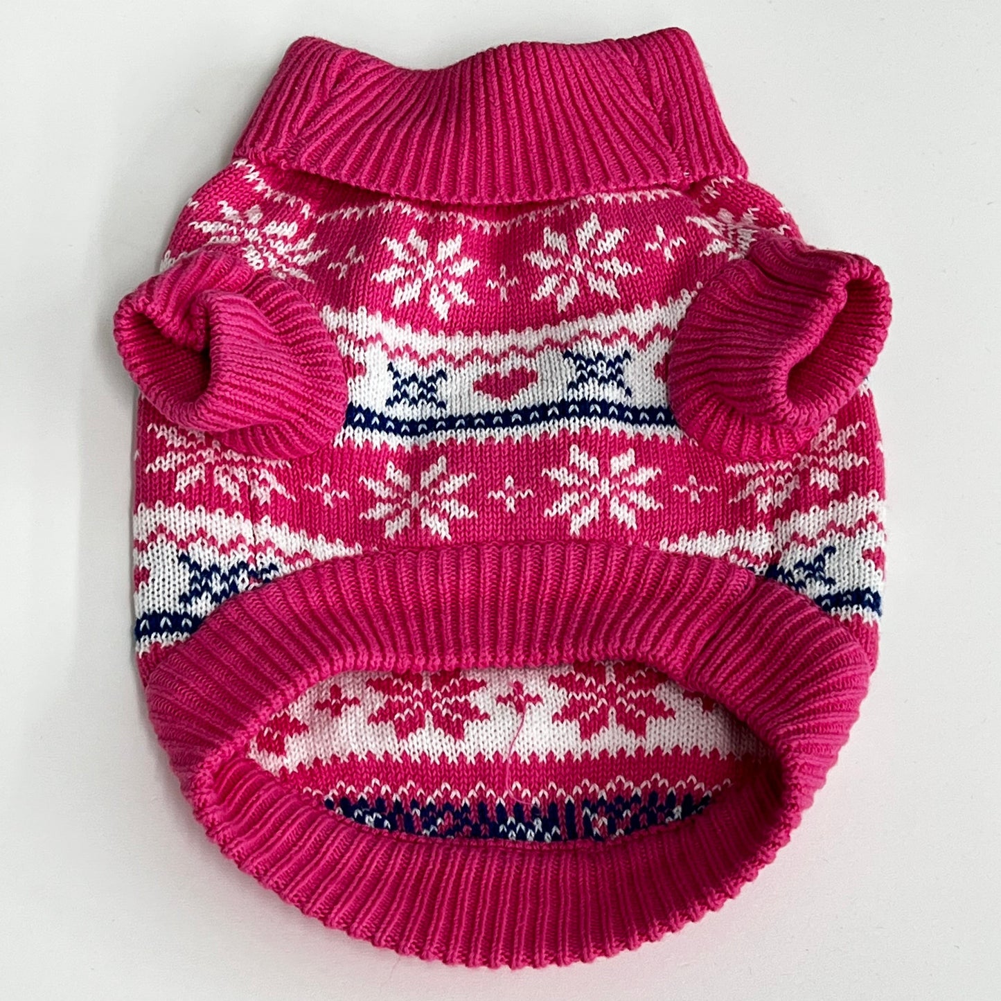 Cotton Snowflake and Hearts Dog Sweater