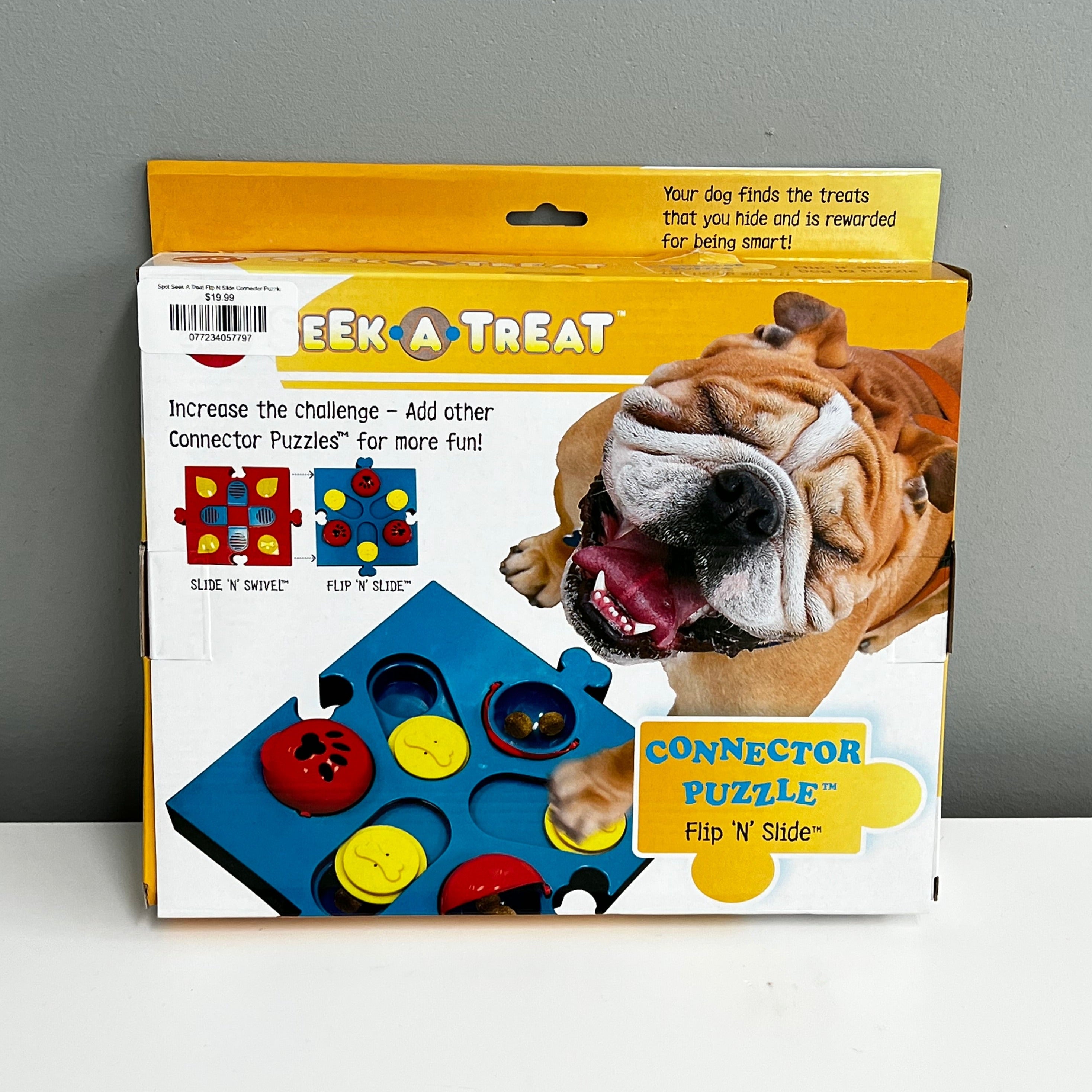 ETHICAL PET Seek-A-Treat Flip N Slide Puzzle Dog Toy 