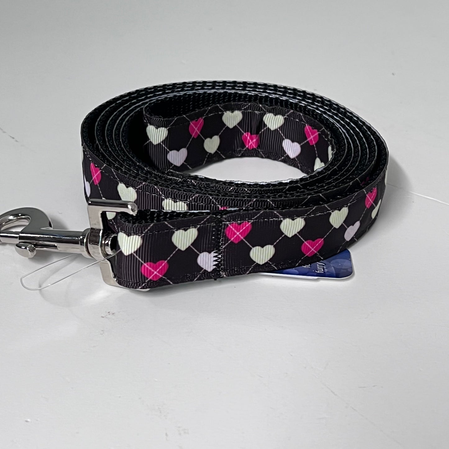 Argyle Hearts Brown Leash- 6ft