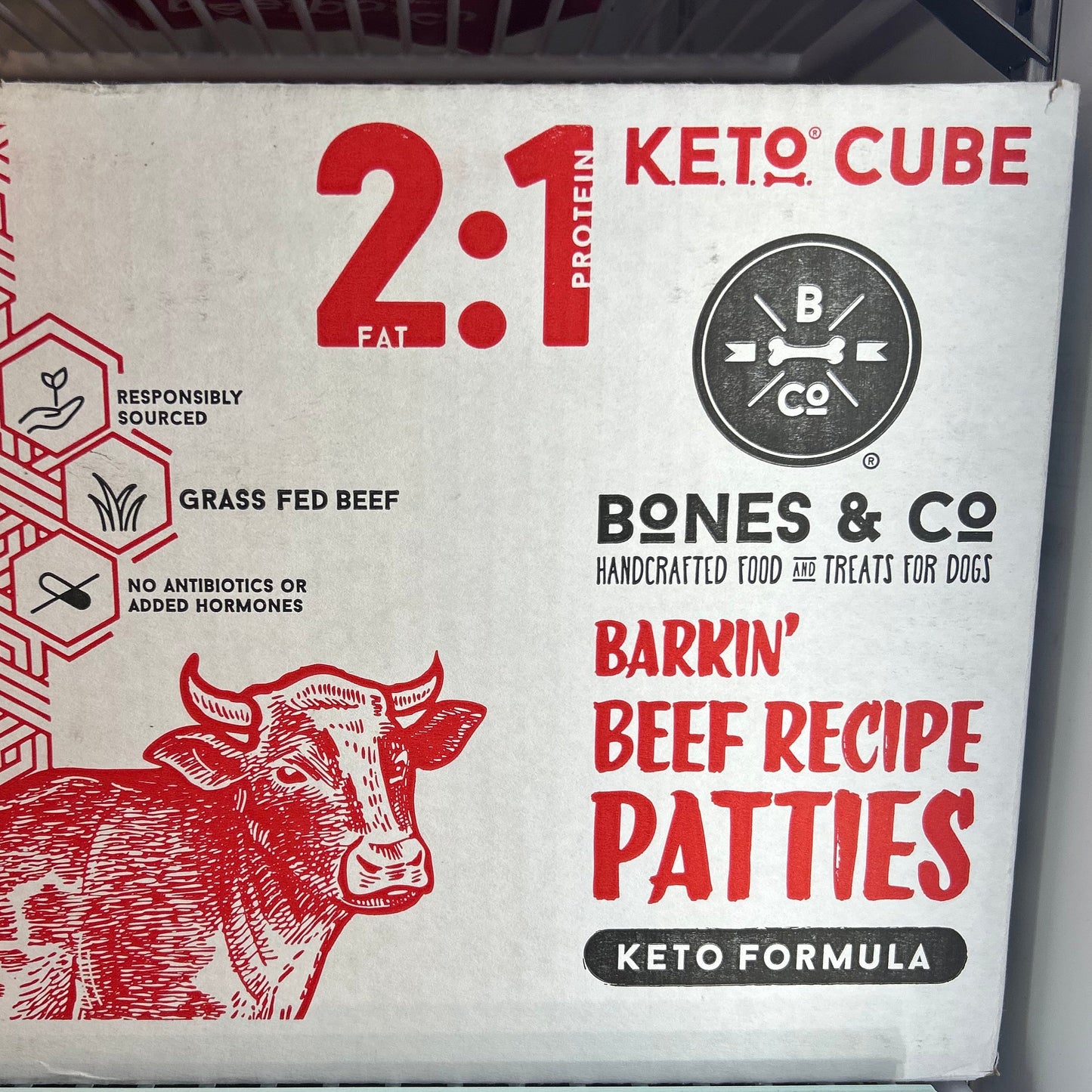 Bones & Co Beef Patties 2:1 Bulk 18lb Box