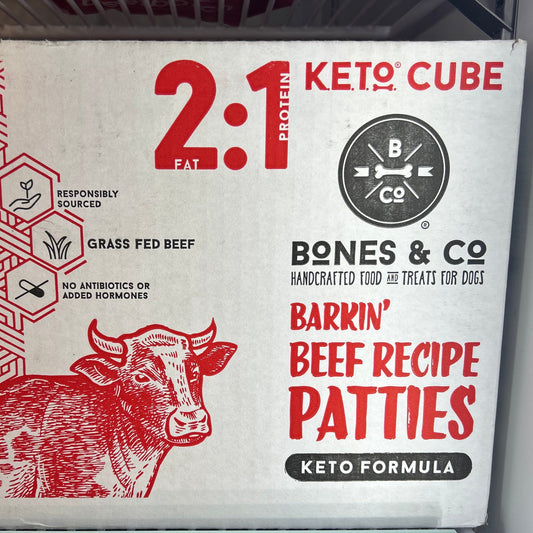 Bones & Co Beef Patties 2:1 Bulk 18lb Box