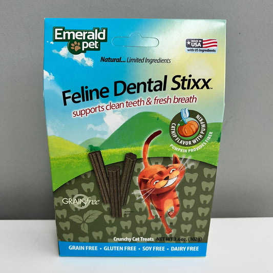 Emerald Pet Feline Dental Stixx- Catnip with Pumpkin