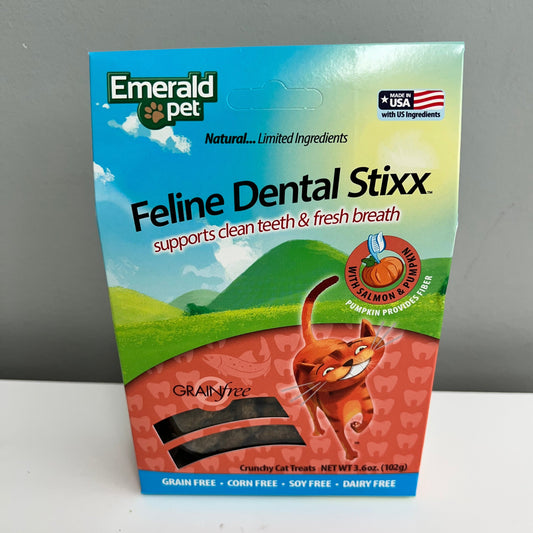 Emerald Pet Feline Dental Stixx- Salmon with Pumpkin