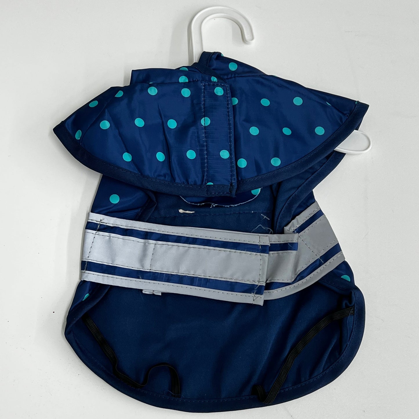Fashion Pet Raincoat- Navy Polka Dot