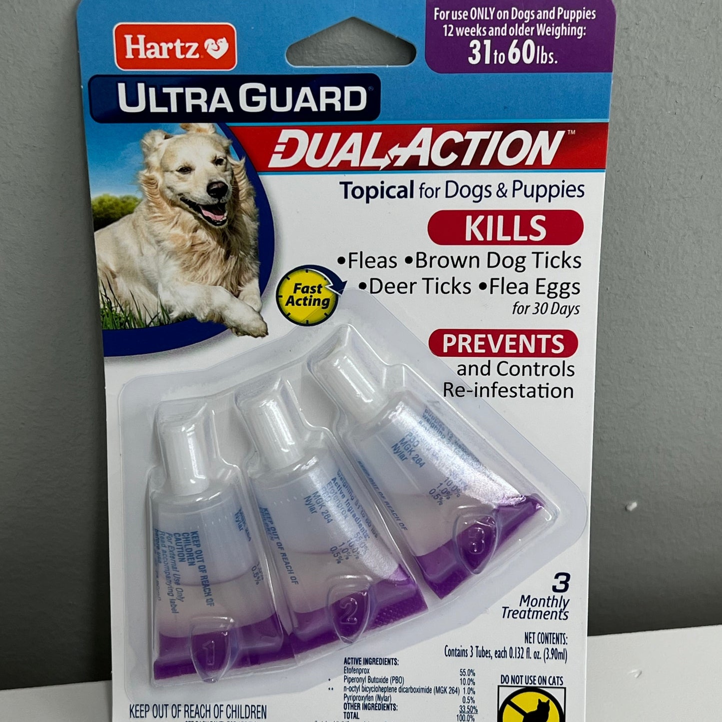 Hartz Ultra Guard Flea and Tick Topical- Medium Dogs (31-60lbs)