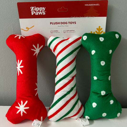 Zippy Paws Holiday Bones 3pk