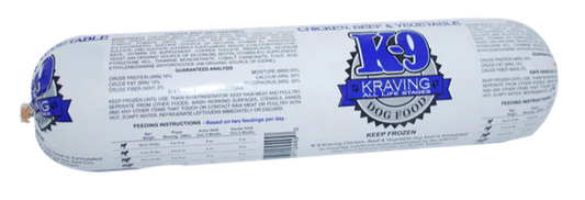 K-9 Kravings Frozen Chicken Beef & Vegetable 5lb, Chub