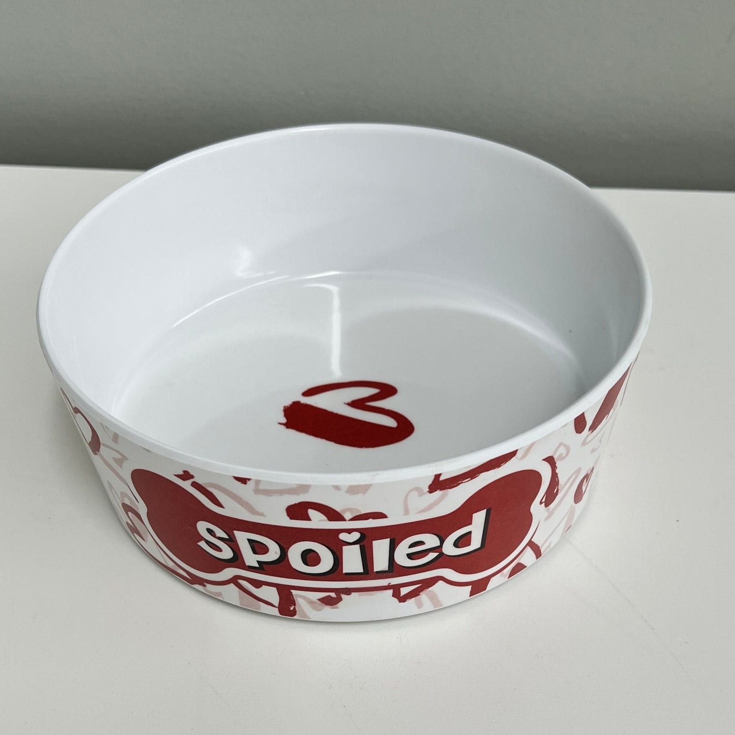 Loving Pets Spoiled Red Heart Bowl