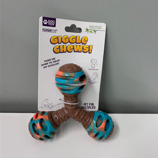 Multipet Triple Dumbbell Giggle Chew 6.3"