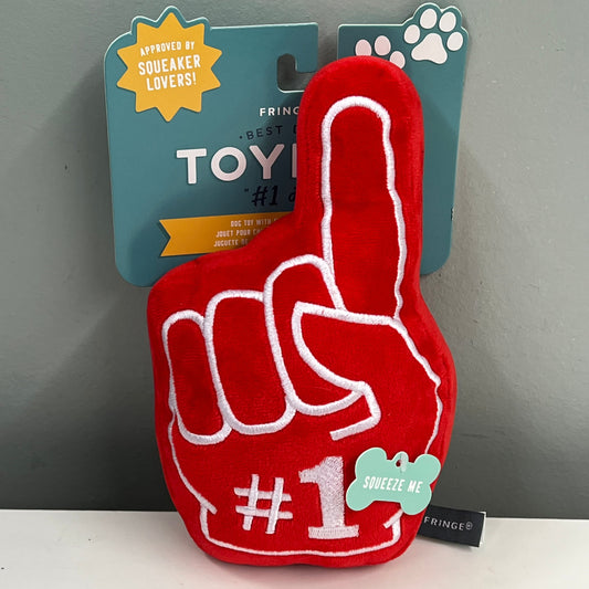 Foam Finger #1 Fan Plush Dog Toy