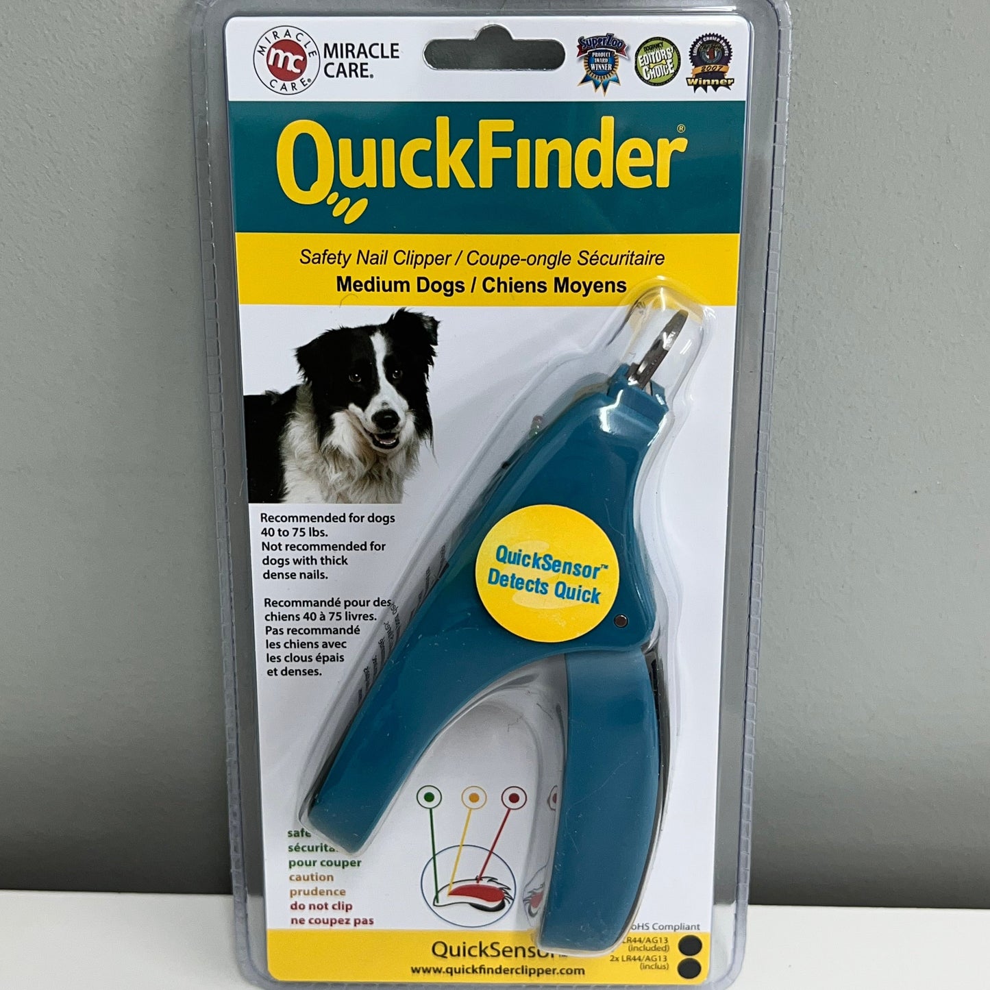 Miracle Care QuickFinder Nail Clipper for Medium Dogs