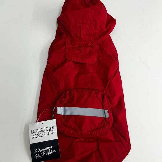 Packable Raincoat- Red