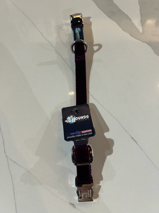 Velvet Collar- Burgandy