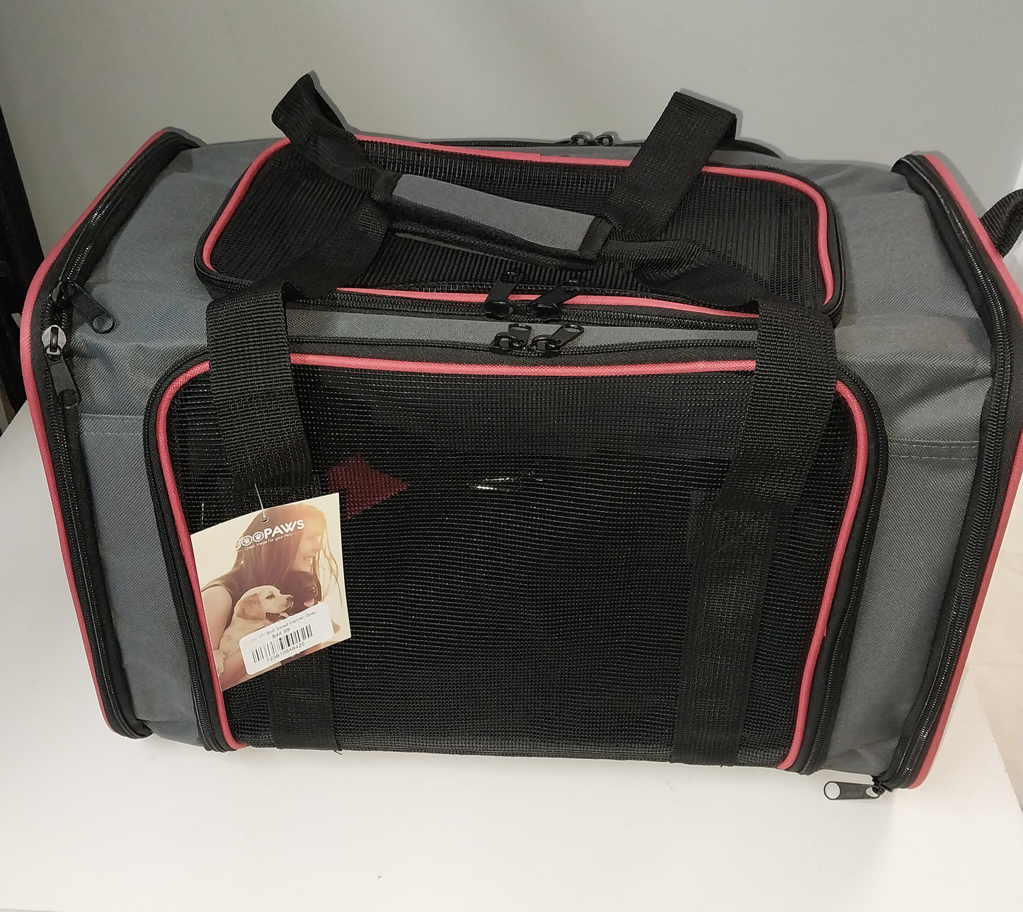 Jespet 19" Soft Sided Carrier Bag, Grey/Red