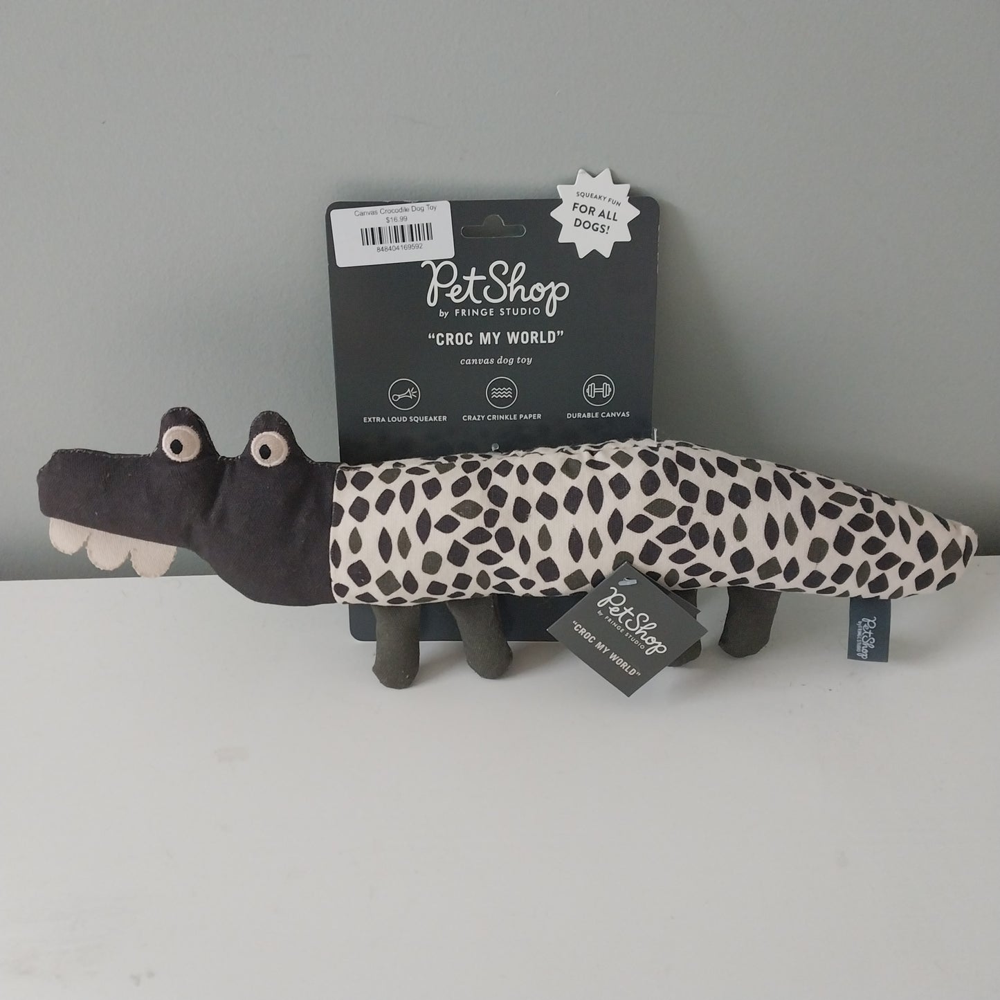 Canvas Crocodile Dog Toy