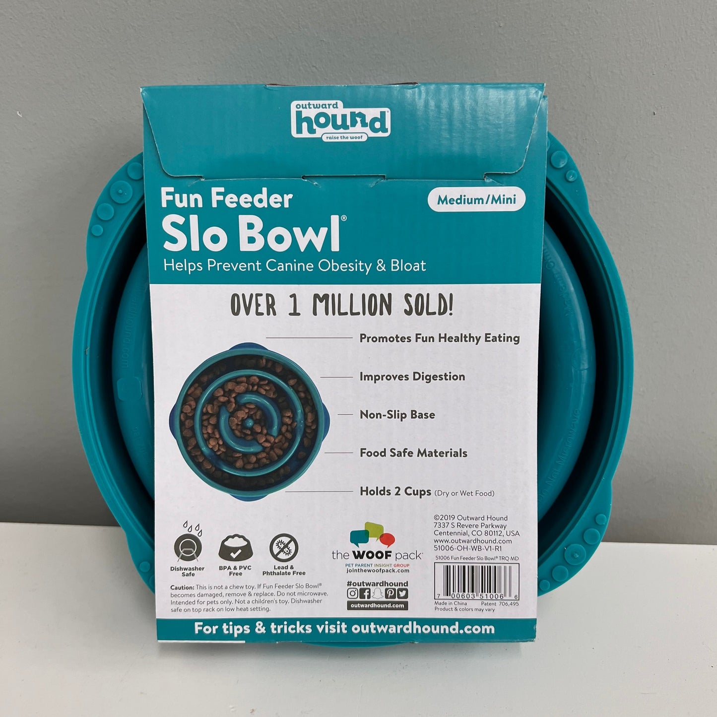 Outward Hound Fun Feeder Slo Bowl- Medium (2 cup)