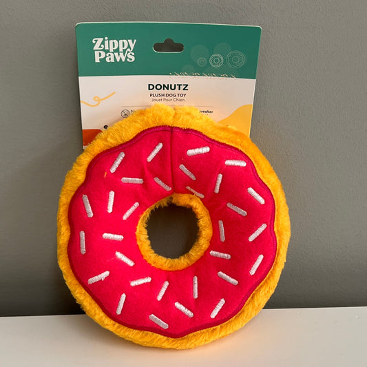 Zippy Paws Strawberry Sprinke Donut Toy