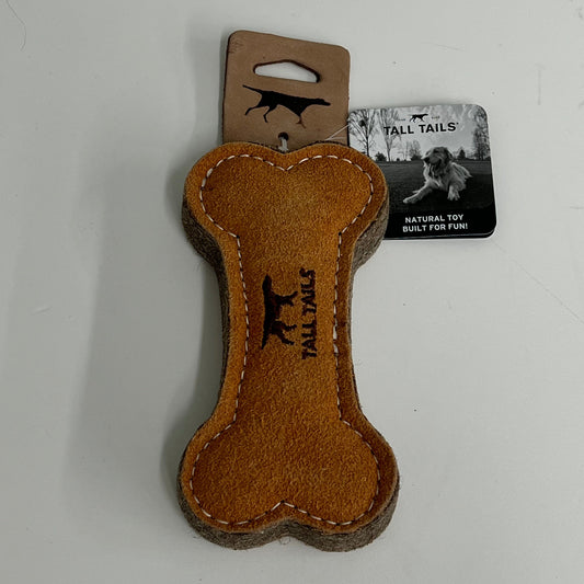 Tall Tails 6" Leather & Wool Bone