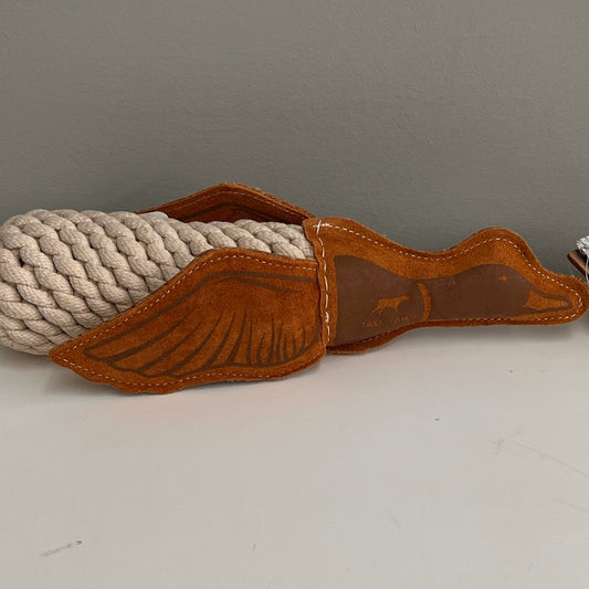 Tall Tails 15" Leather Duck Rope Tug Toy