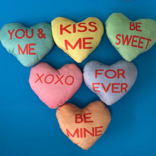 Conversation Heart Dog Toy