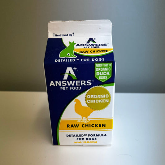 Answers Frozen Detailed Dog Diet- Chicken 1lb