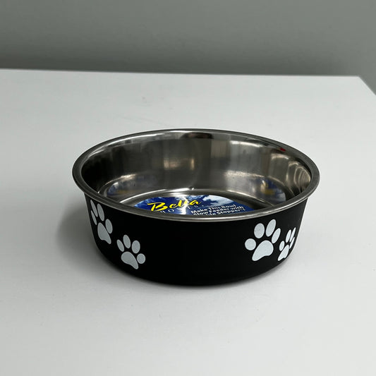Loving Pets Stainless Steel Paw Print Bella Bowl- Small
