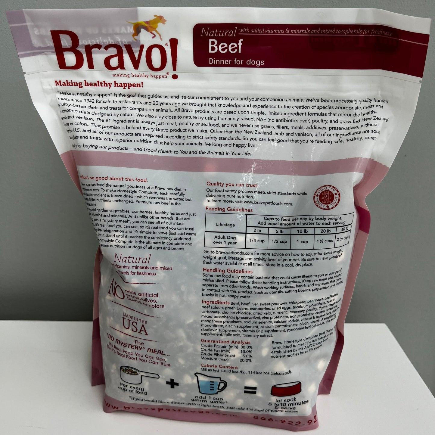 Bravo Homestyle Complete Natural Beef Dinner 2lb