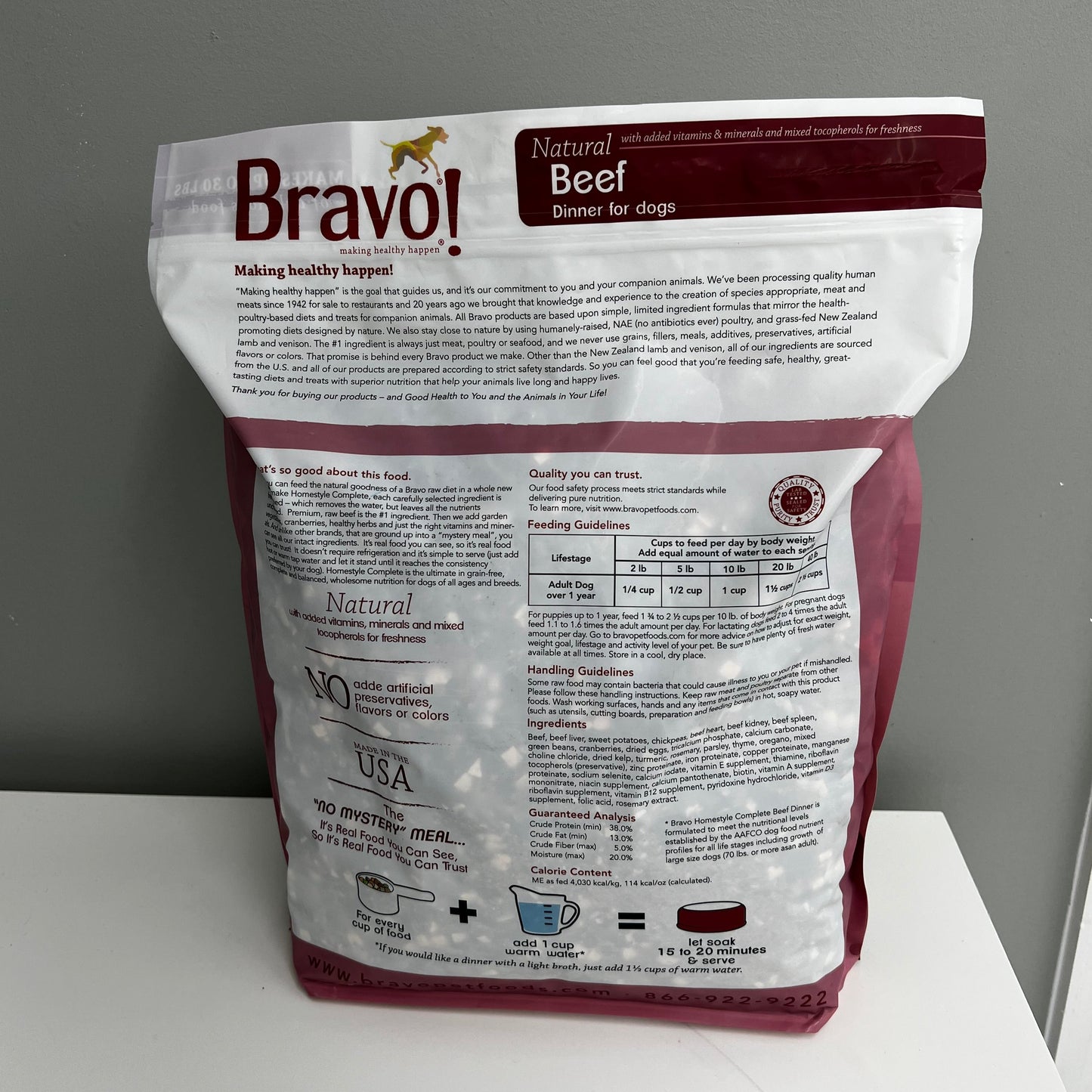 Bravo Homestyle Complete Natural Beef Dinner 6lb