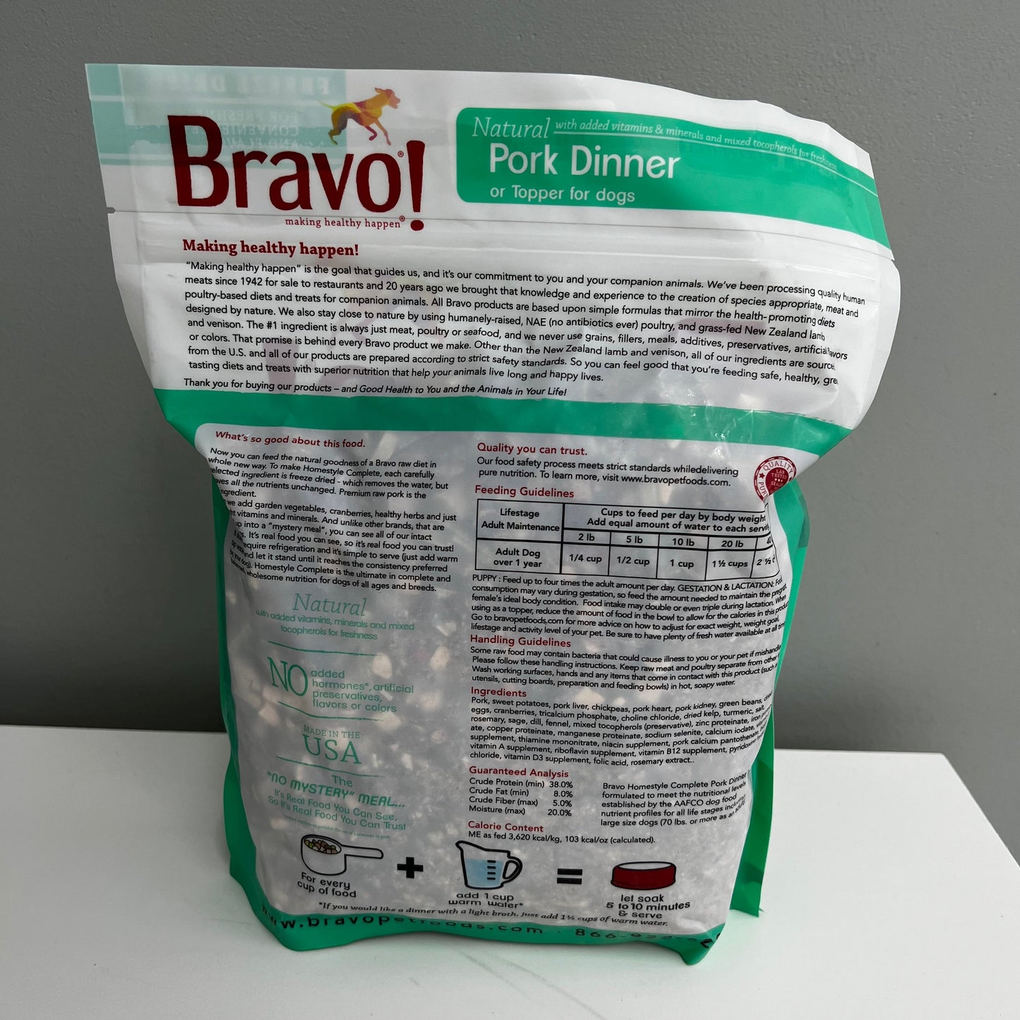 Bravo Homestyle Complete Natural Pork Dinner 2lb
