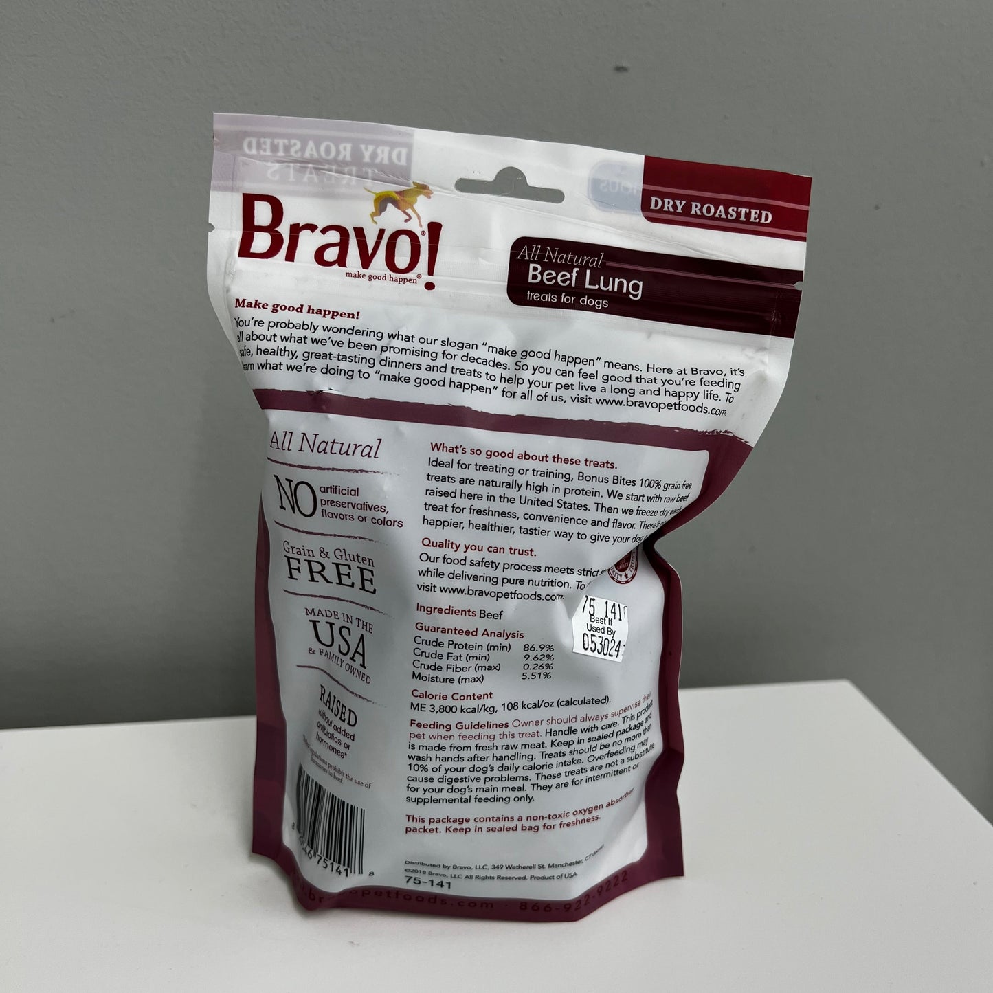 Bravo Raw Freeze-Dried Beef Lung 2oz