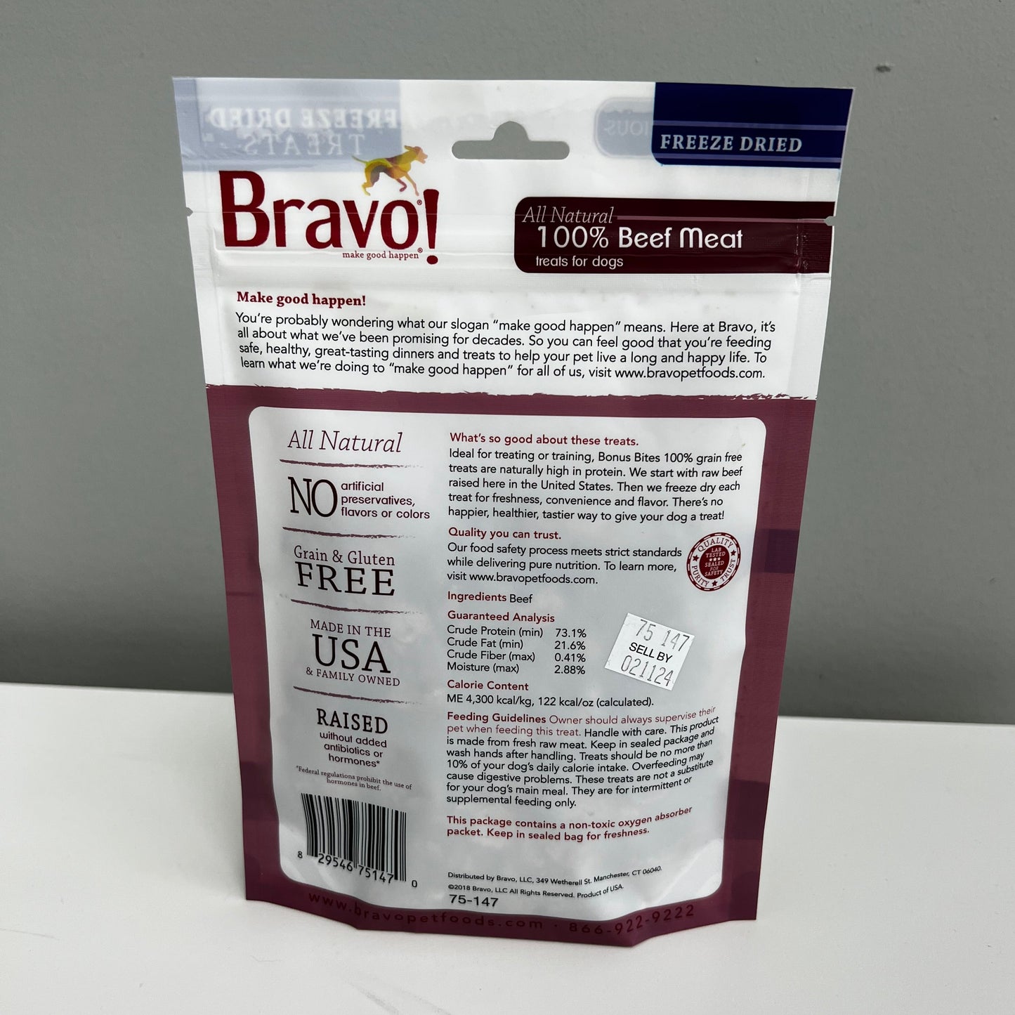 Bravo Raw Freeze-Dried Beef Meat 3oz