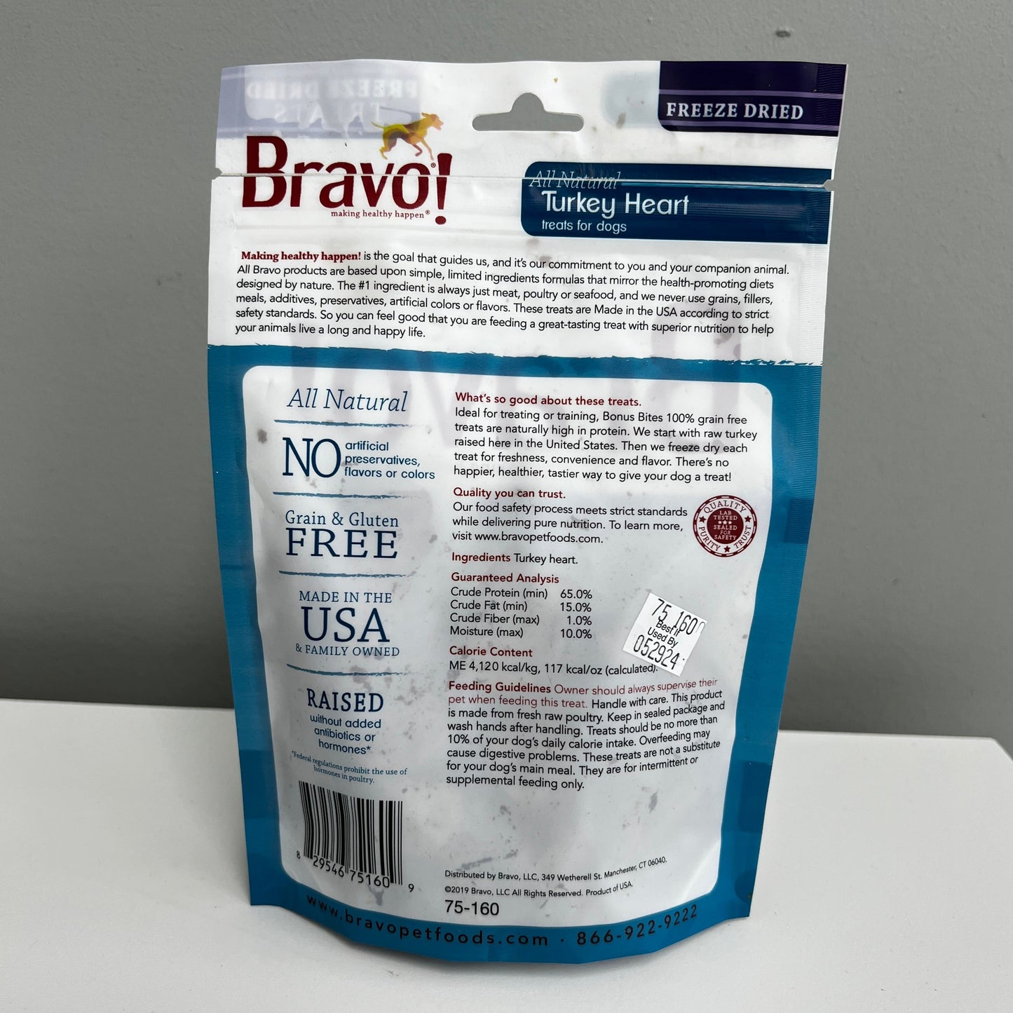 Bravo Raw Freeze-Dried Turkey Heart 2oz