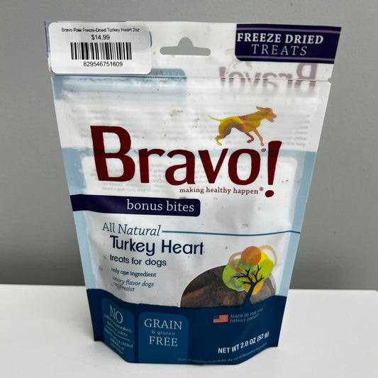 Bravo Raw Freeze-Dried Turkey Heart 2oz