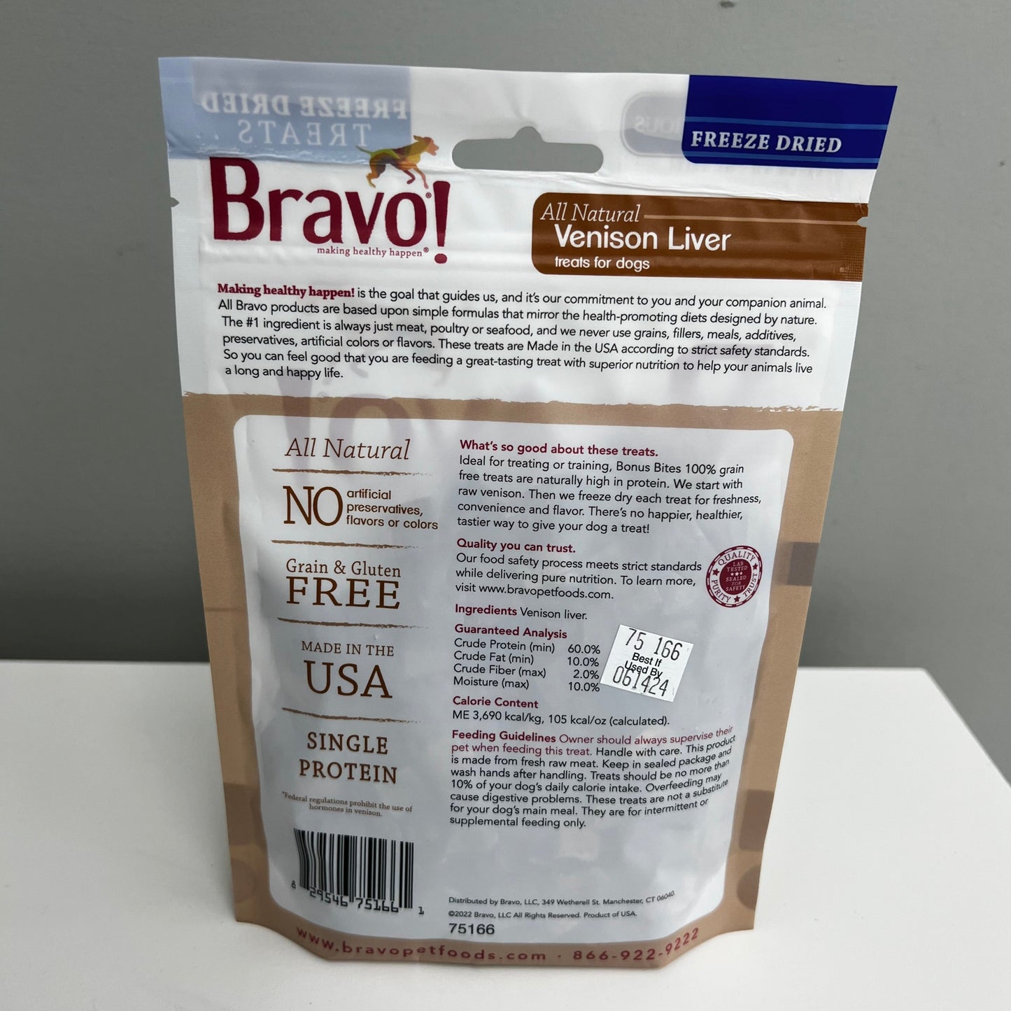 Bravo Raw Freeze-Dried Venison Liver 3oz