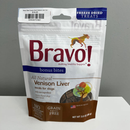 Bravo Raw Freeze-Dried Venison Liver 3oz
