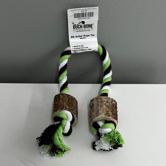 Buck Bone Organics Elk Antler Rope Toy- Medium