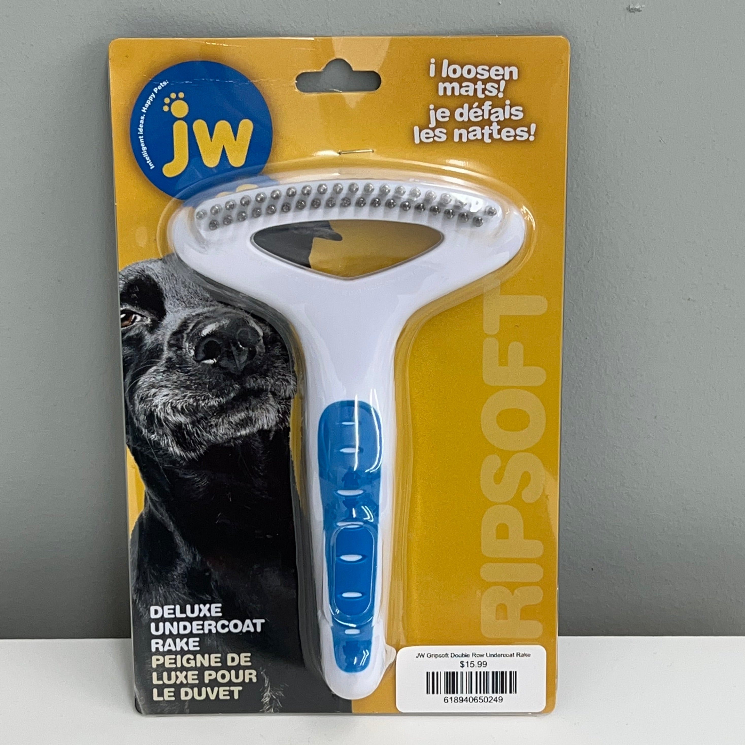 Jw pet gripsoft 2024 double row undercoat rake