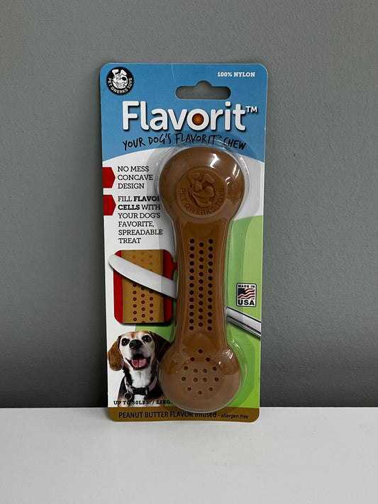 Pet Qwerks Flavorit Large Nylon Bone- Peanut Butter