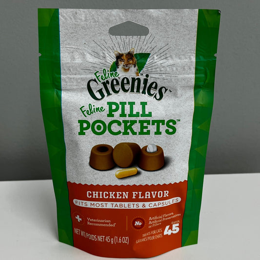 Greenies Feline Chicken Pill Pockets 45ct