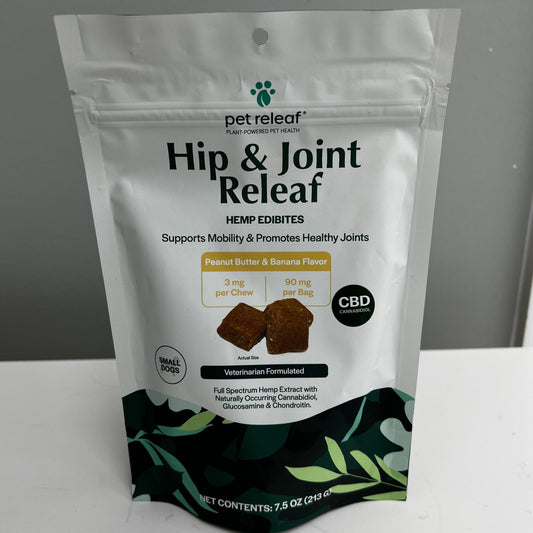 Pet Releaf Hip & Joint Releaf CBD Treats- Peanut Butter Banana