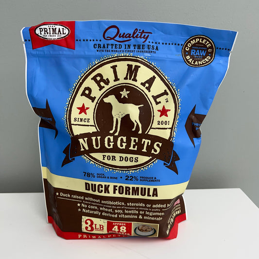 Primal Frozen Canine Nuggets- Duck 3lb