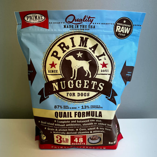 Primal Frozen Canine Nuggets- Quail 3lb